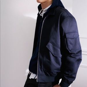 Club Monaco Men navy zipped utility jacket size S